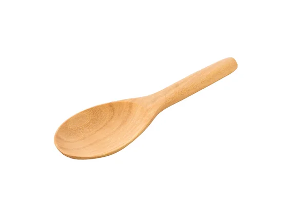 Cucchiaio di legno usato isolato — Foto Stock