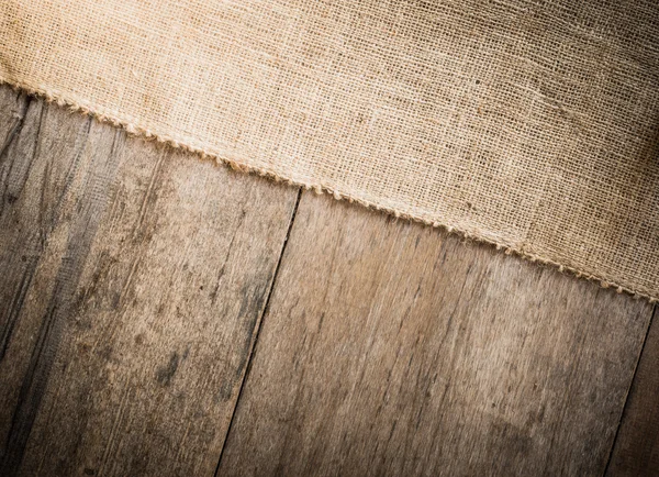 Juta i drewniane tekstury tło — Zdjęcie stockowe