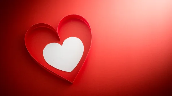 Dwa Walentynki papieru serca — Zdjęcie stockowe