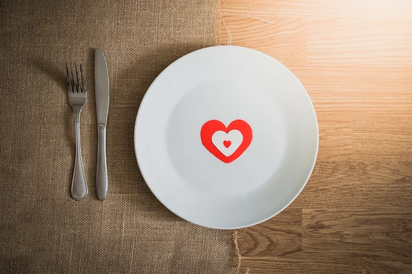 Cena de San Valentín con mesa — Foto de Stock