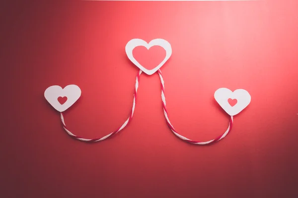 Valentine's paper hearts — Stock Photo, Image