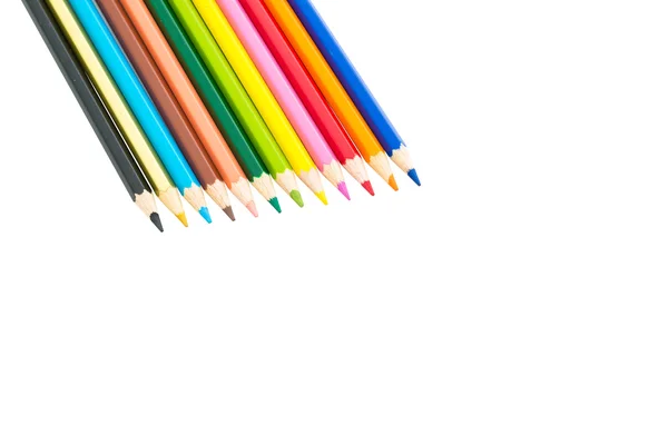 Lápices de colores aislados sobre fondo blanco — Foto de Stock