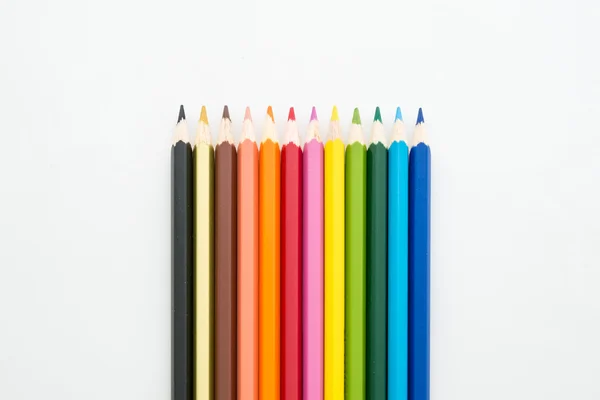 Colour pencils isolated on white background — Stock Photo, Image