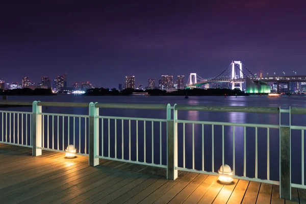 Night View of Rainbow Bridge — Stock Photo, Image