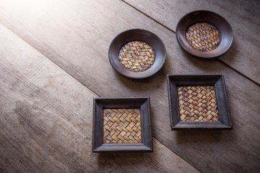 eski ahşap arka plan bambu altlığı