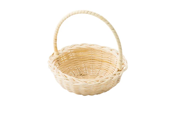 Empty wicker basket isolated — Stock Photo, Image