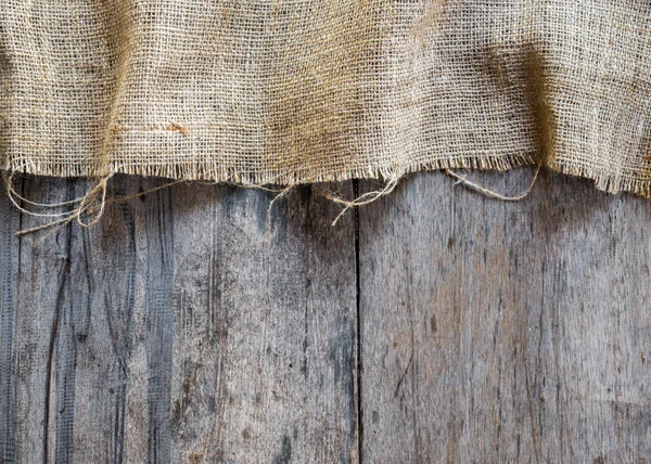 Sfondo di tela e texture in legno — Foto Stock