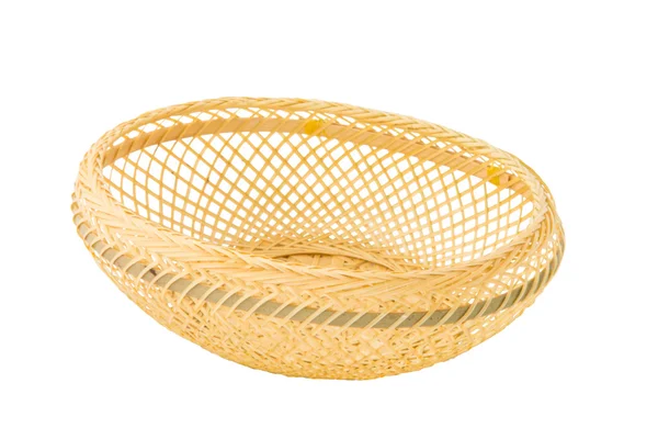 Empty wicker basket isolated — Stock Photo, Image