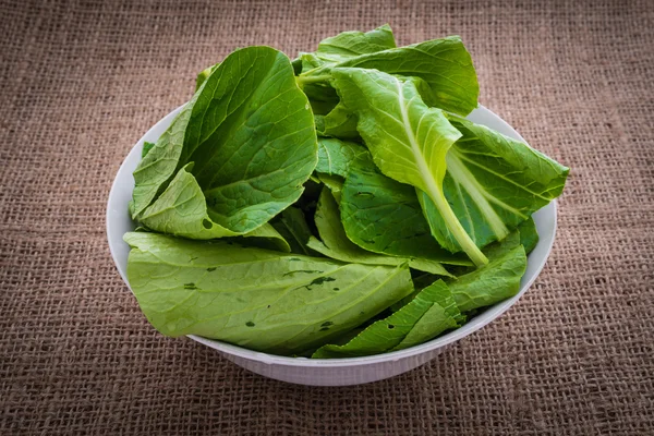 Chinese cabbage on sackclot — Stock Photo, Image