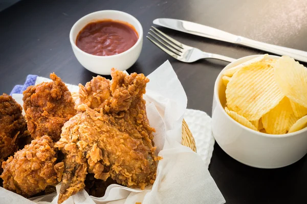 Fried chicken on the table — Stock Photo, Image