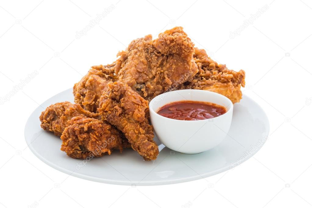 fried chicken is isolated