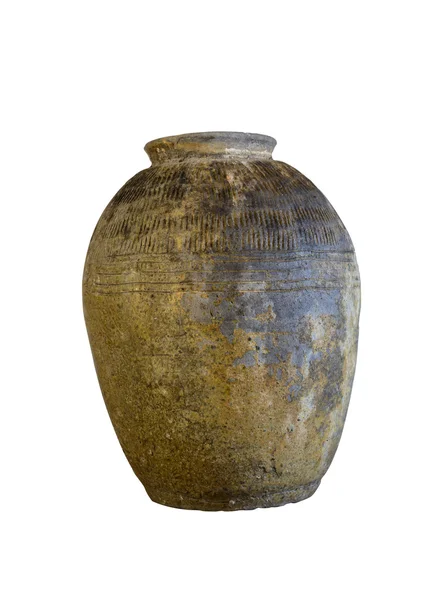 Antieke terracotta potten geïsoleerd op wit — Stockfoto