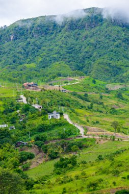 Wat Phra ki Pha oğlu Kaew tepeden manzara görünümü ev