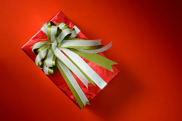 Packed glittery red present container  present container — Stock Photo, Image