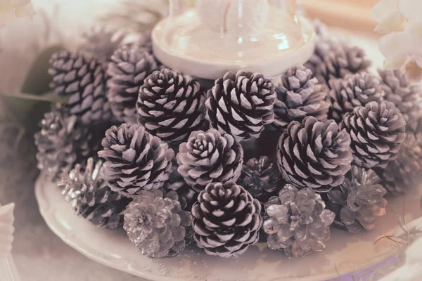 Pine Cones nice and dry,Decorated Christmas — Stock Photo, Image