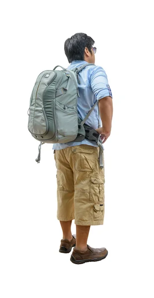 Delikanlı ile yürüyüş backpack — Stok fotoğraf