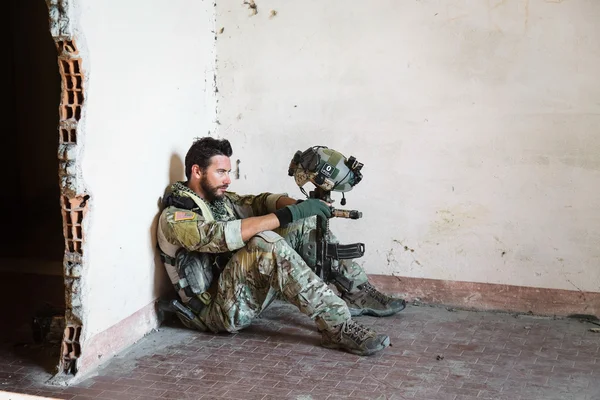 Thoughtful American Soldier — Stock Photo, Image