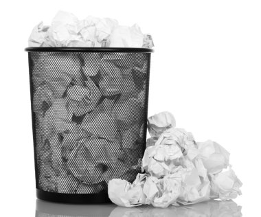 İzole Ofis kağıdı ile taşan sepeti