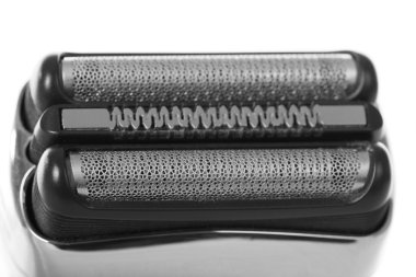 Beyaz izole Closeup ızgara elektrikli traş makineleri