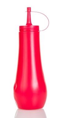 İzole ketçap ile kırmızı tüp