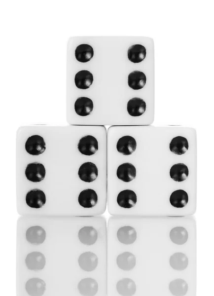 Macro dice game isolated on white — Stock Photo, Image