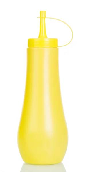 Tubo amarillo con mostaza aislada en blanco — Foto de Stock