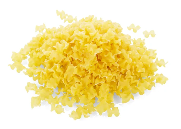 Wavy Raw pasta isolated on white — Stock Photo, Image