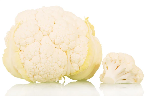 Cauliflower without leaves close up isolated on white . — Stock Photo, Image