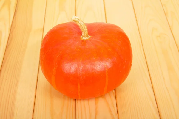 Abóbora laranja fresca no fundo de madeira clara . — Fotografia de Stock