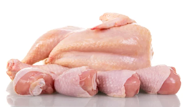 Raw chicken legs isolated on white. — Stock Photo, Image