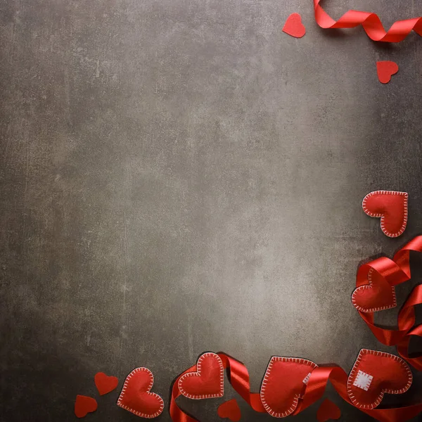 Vista Dall Alto Biglietto San Valentino Con Spazio Vuoto Iscrizione — Foto Stock