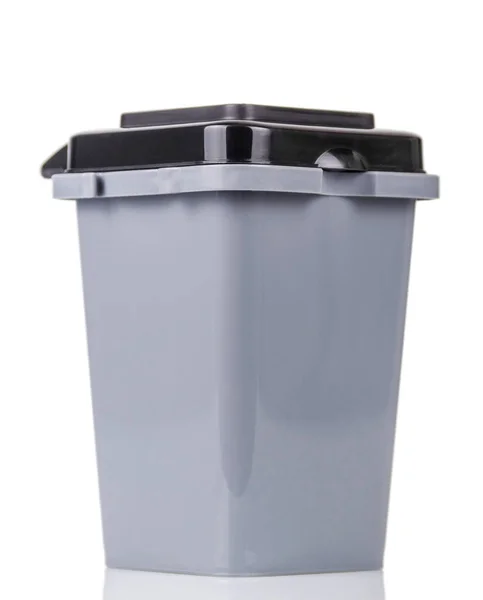 Trash Can Gray Color Sorting Household Waste Isolated White Background — Foto de Stock