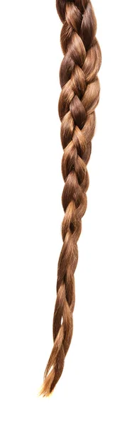 Long Hair Four Strand Braid Isolated White Background — Stock Photo, Image