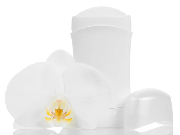 Deodorant and orchid — Stock Photo, Image