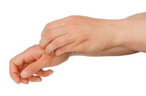 Hand scratching skin — Stock Photo, Image