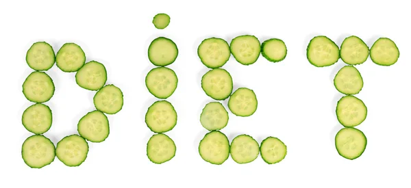 Cucumbers diet word — Stock Photo, Image