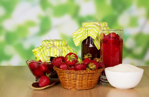 잼 및 딸기 — 스톡 사진