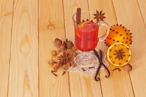 Mulled wine and orange — Stock Photo, Image