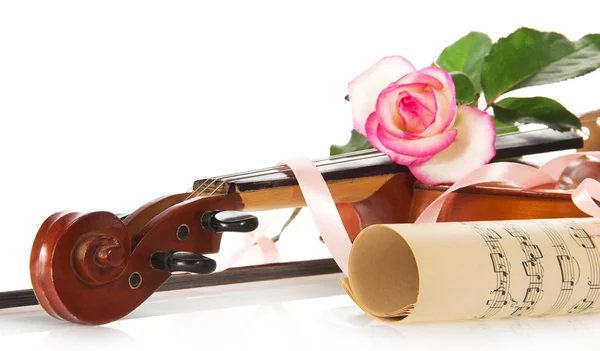 ヴァイオリンとノート — ストック写真