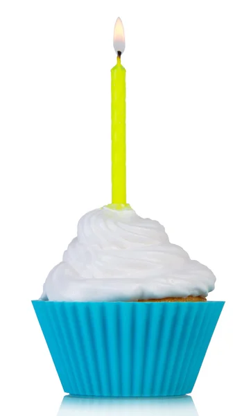 Cupcake con candela — Foto Stock