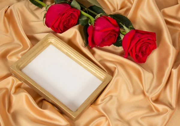 Photoframe with roses Royalty Free Stock Images