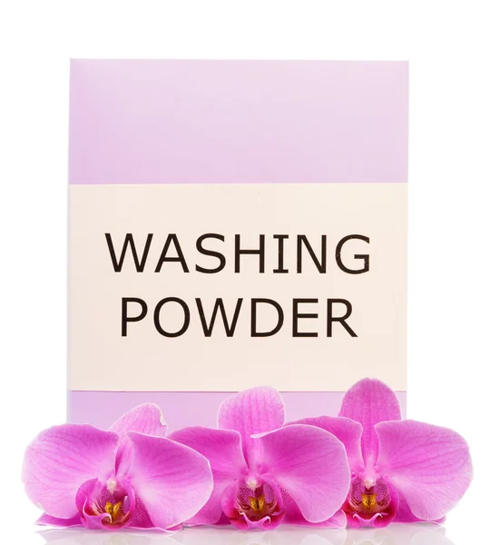 Washing powder with flowers — Stock Photo, Image
