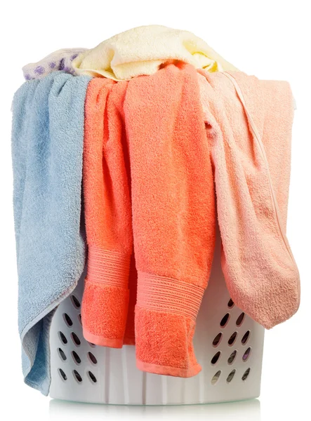 Dirty laundry in a washing basket — Stock Photo, Image