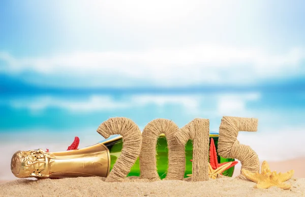 New year 2015 sign with champagne — Stock Photo, Image