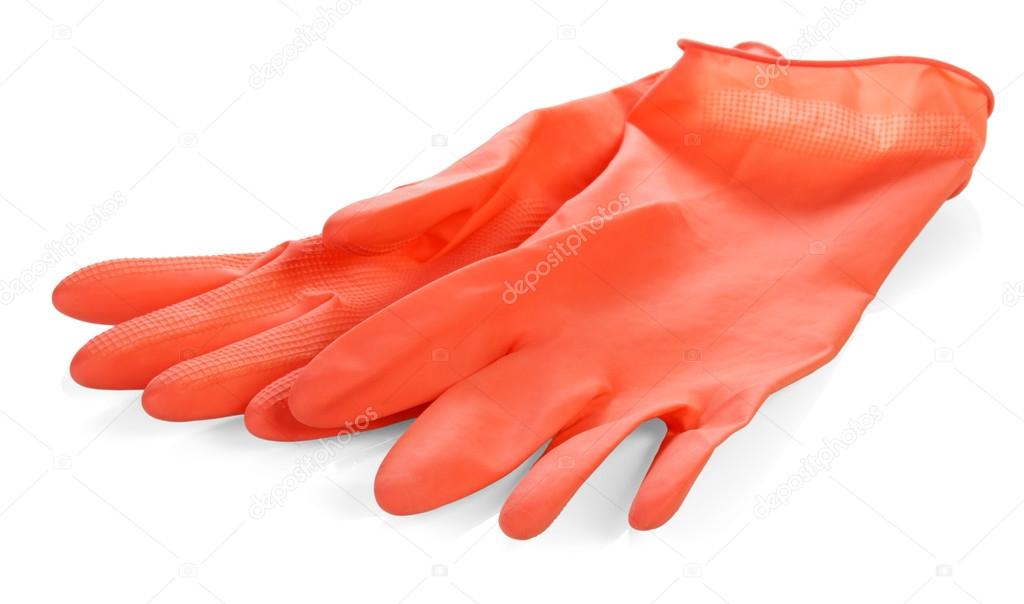 red latex gloves