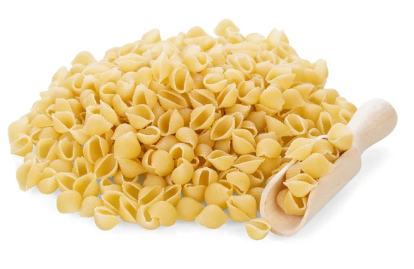 Ongekookte pasta met lepel — Stockfoto