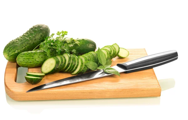 Green ripe Cucumber slices — Stock Photo, Image