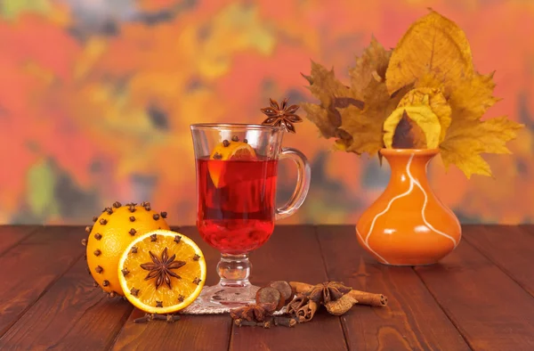 Glass of mulled wine — Stock Photo, Image