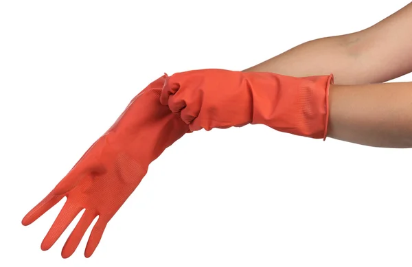 Hands in the gloves — Stock Photo, Image