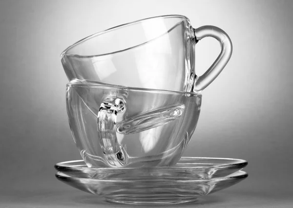 Empty tea saucer cups — Stock Photo, Image